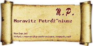 Moravitz Petróniusz névjegykártya